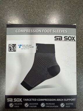 SB Sox Black Compression Foot Sleeves - Targeted Arch Support